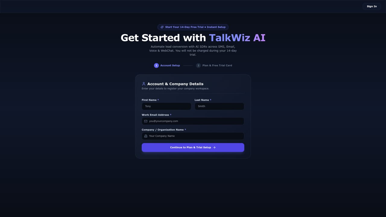 TalkWiz.ai — Start the 14-day trial