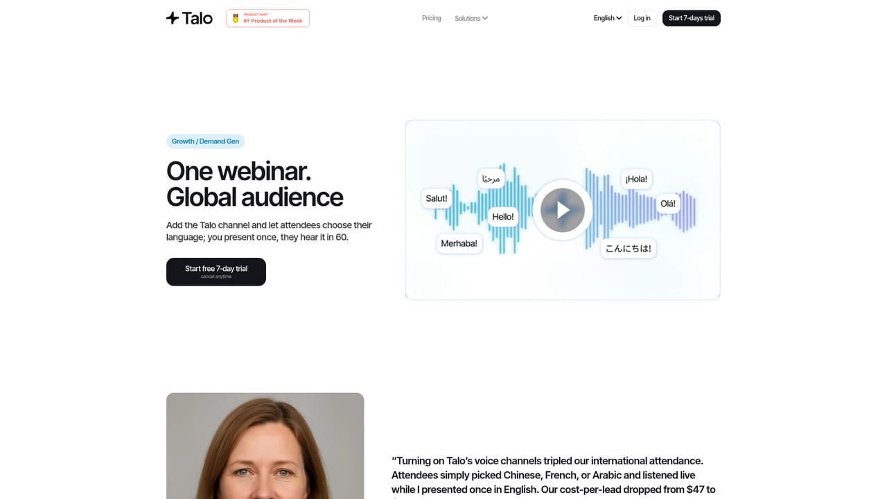 Talo — Review the webinar and events setup if you stream