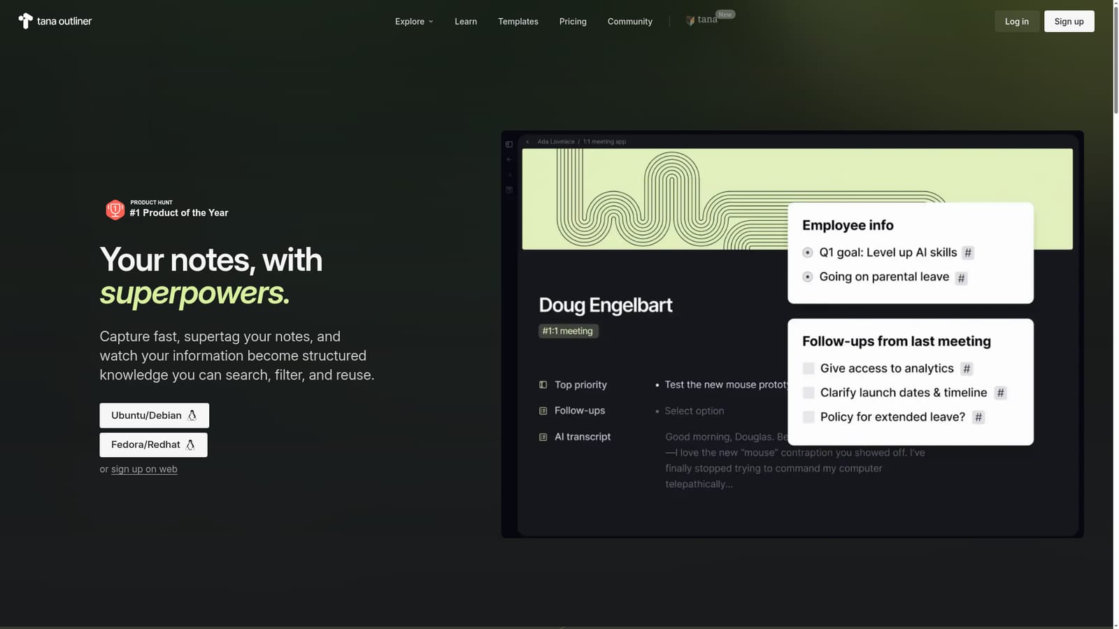 Tana Outliner — Create an account or install the desktop app