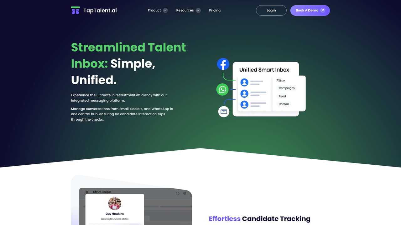 TapTalent — Work replies from the Unified Smart Inbox