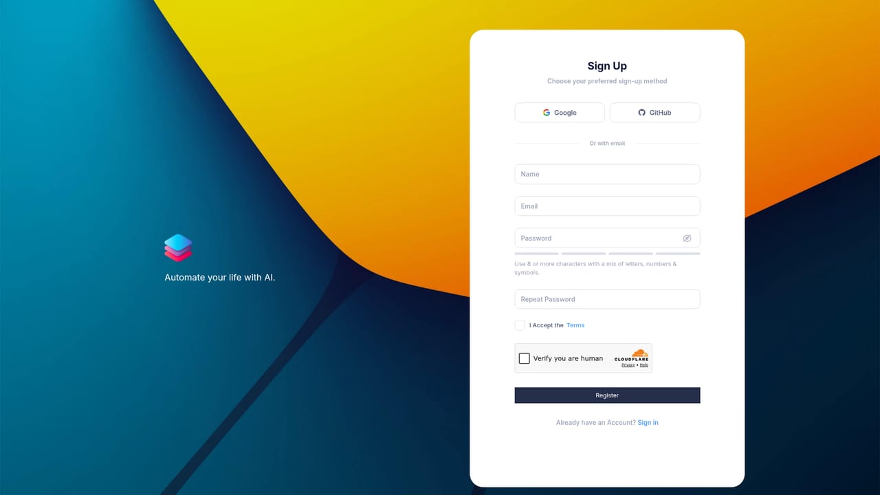 TaskAGI — Create a free account