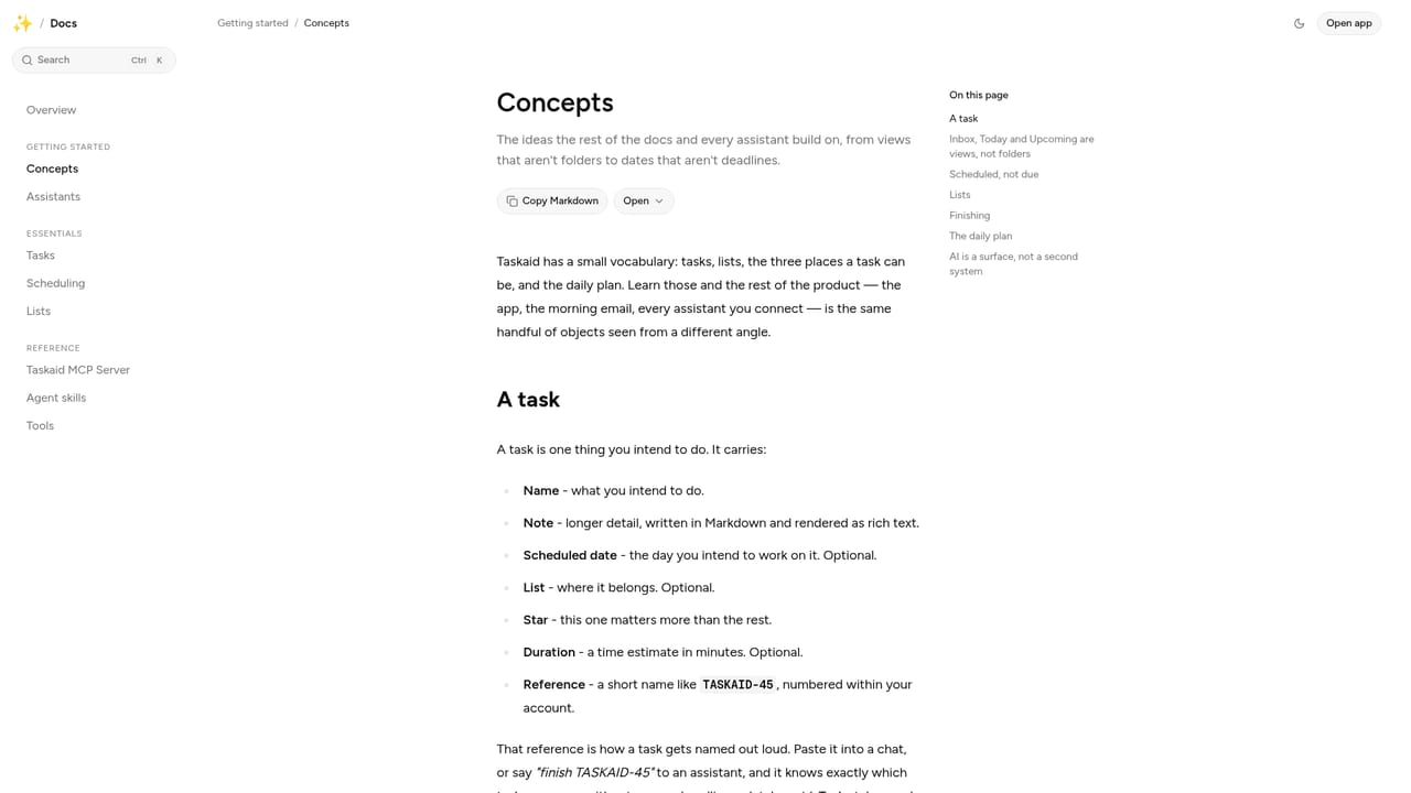 Taskaid — Learn the core concepts