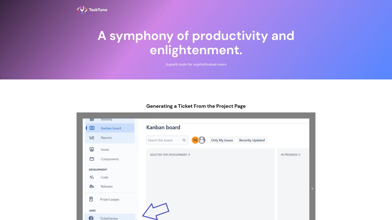 TaskTuna — Read the TicketGenius user guide