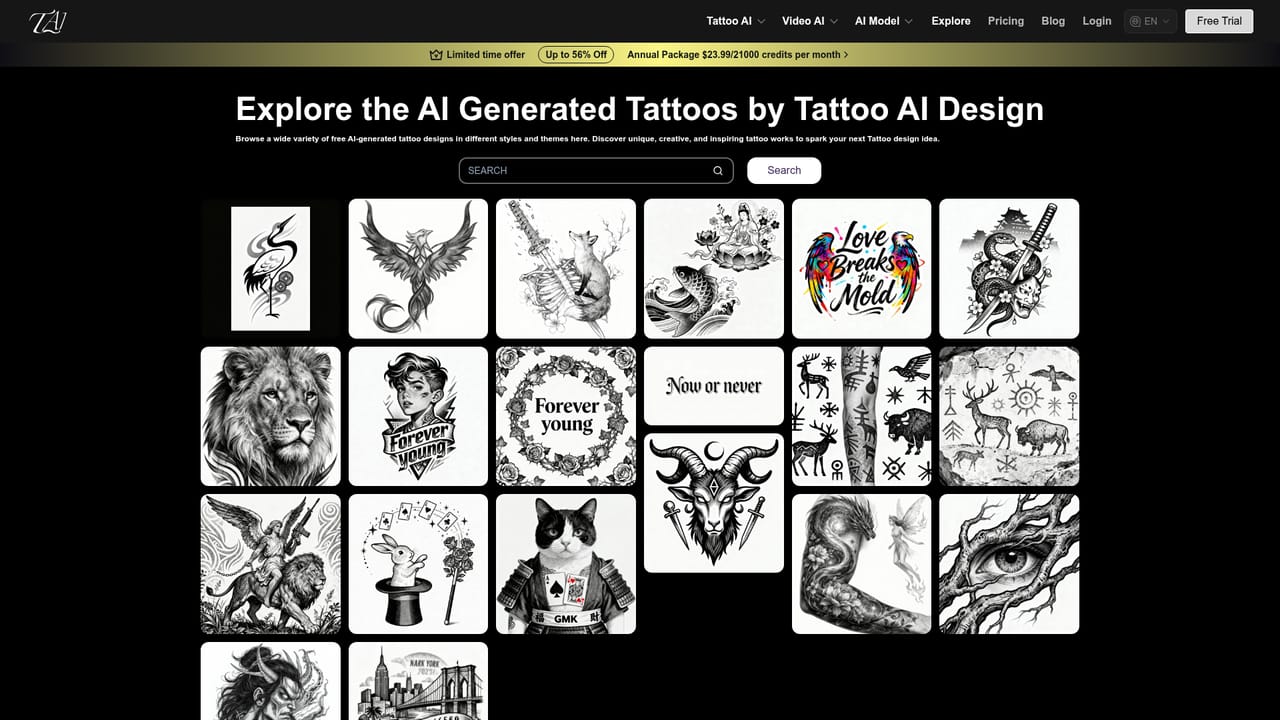 Tattoo AI Design — Borrow prompts from the gallery
