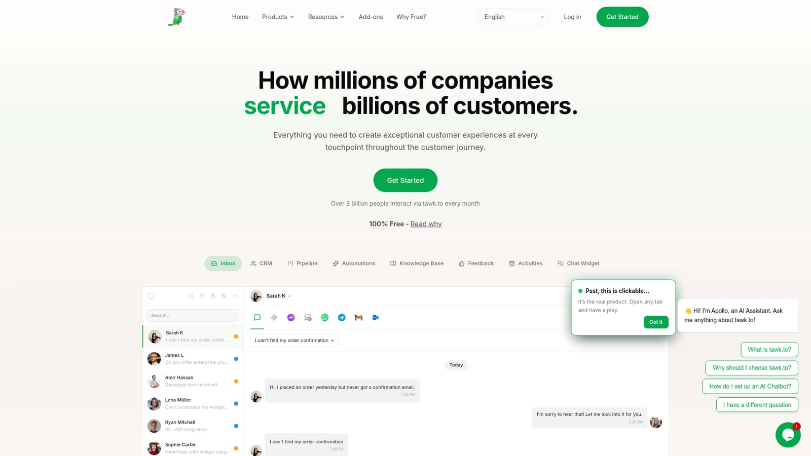 Tawk — Add the widget snippet to your site