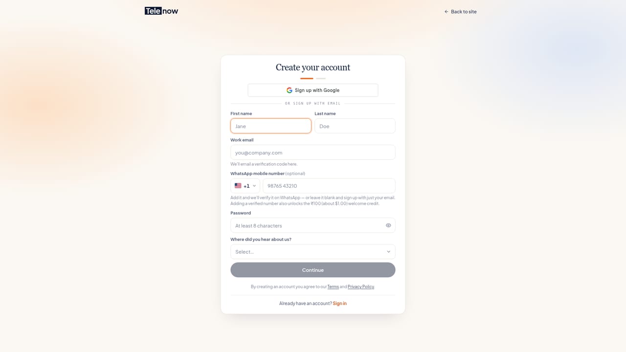 Telenow — Go live