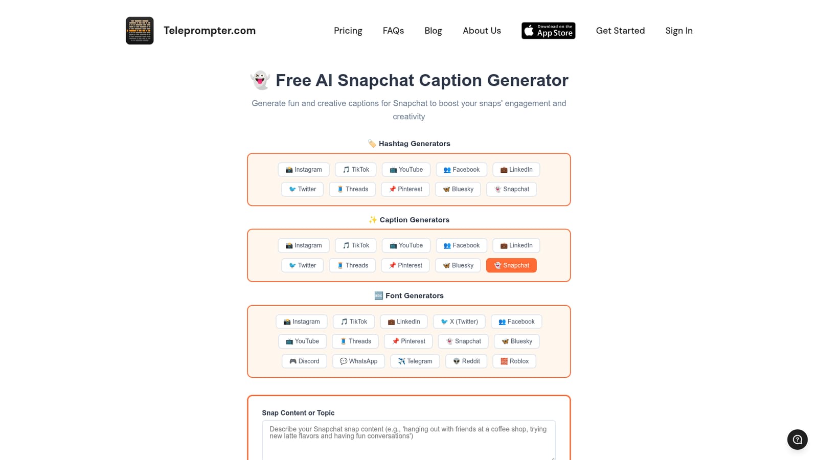 Teleprompter — Open the generator