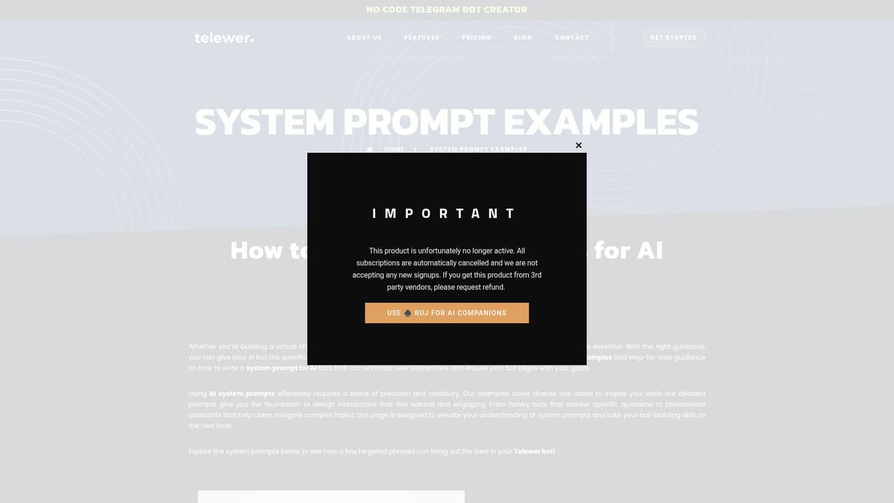 Telewer — Define the bot's identity and prompts
