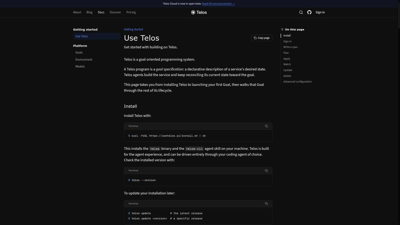 Telos — Install the Telos CLI