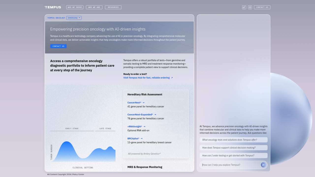 Tempus — Review your specialty offering