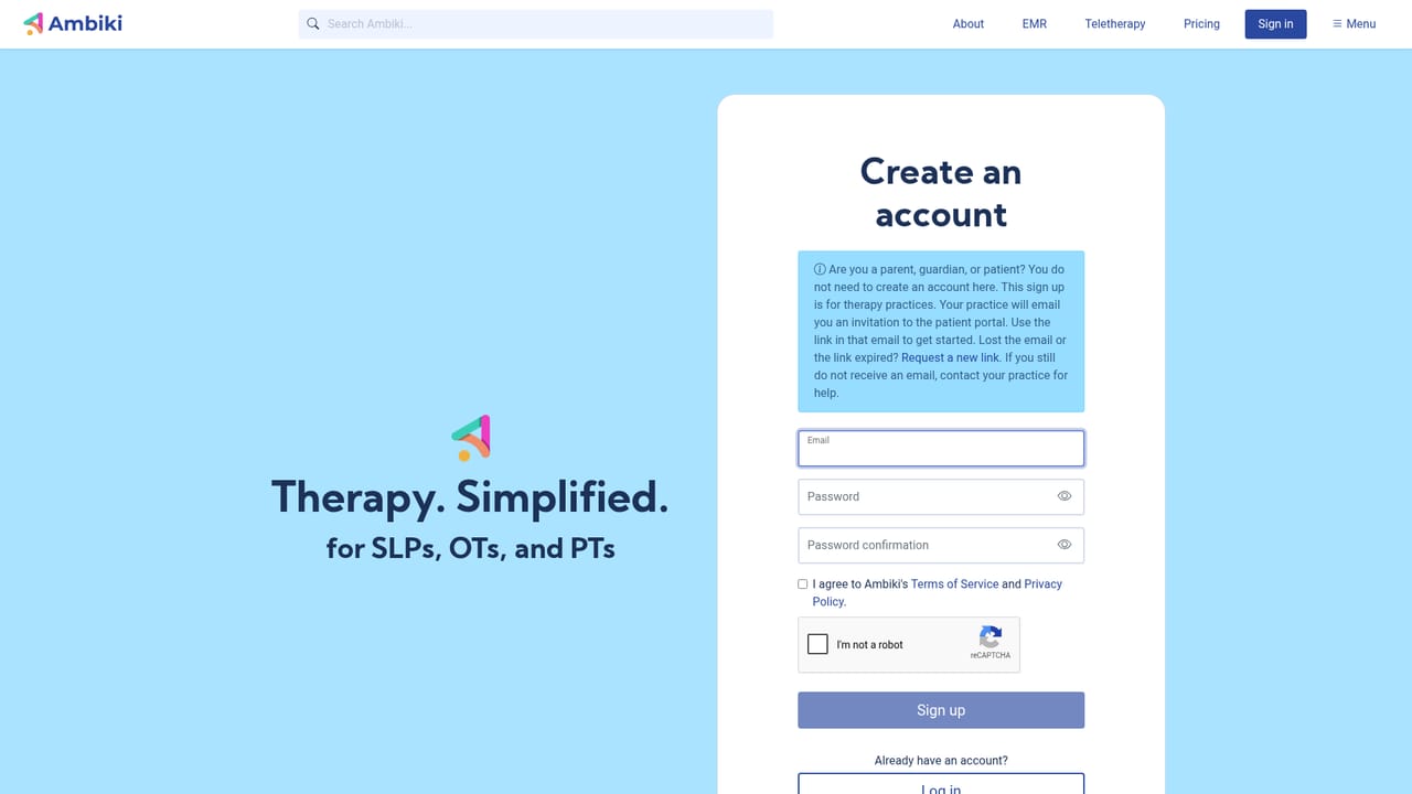 Tenalog — Create an Ambiki account