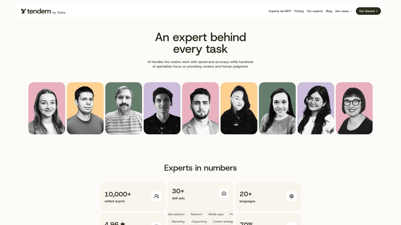 Tendem — Let AI and the expert do the work