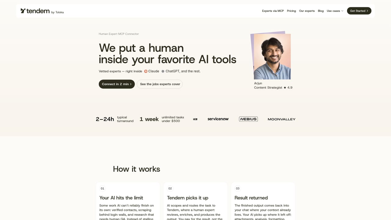 Tendem — Connect Tendem inside your AI agent