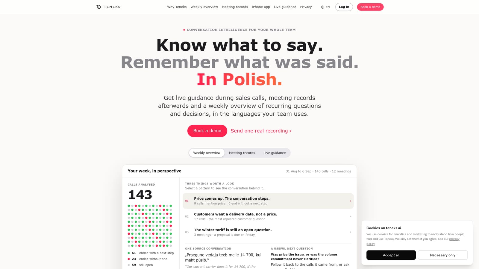 Teneks — Bring a conversation into Teneks