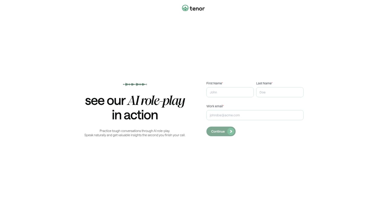 Tenor — Try the product demo