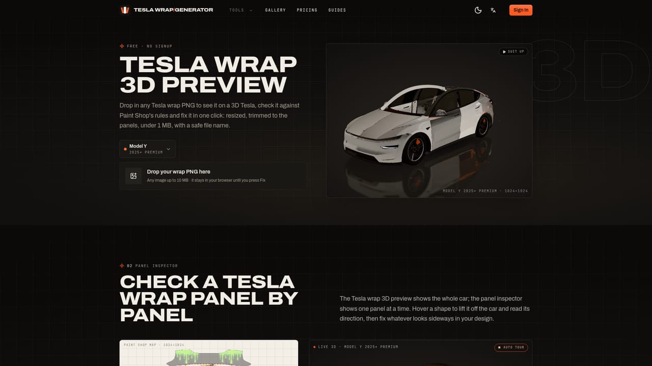 Tesla Wrap Generator — Check it in 3D