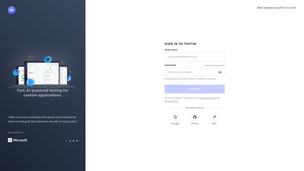 Testim — Create a free account