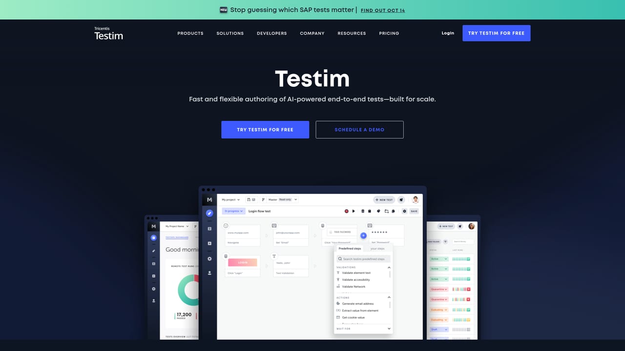 Testim — Choose your application type