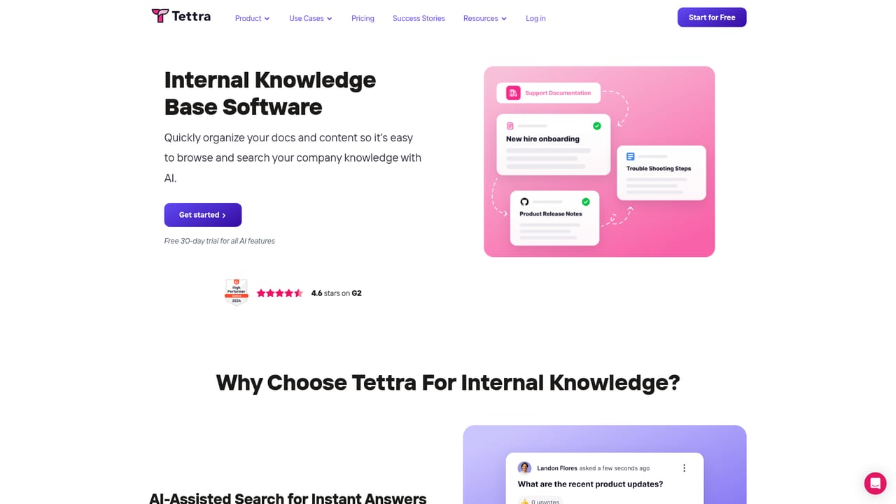 Tettra — Add content with the editor or import existing docs