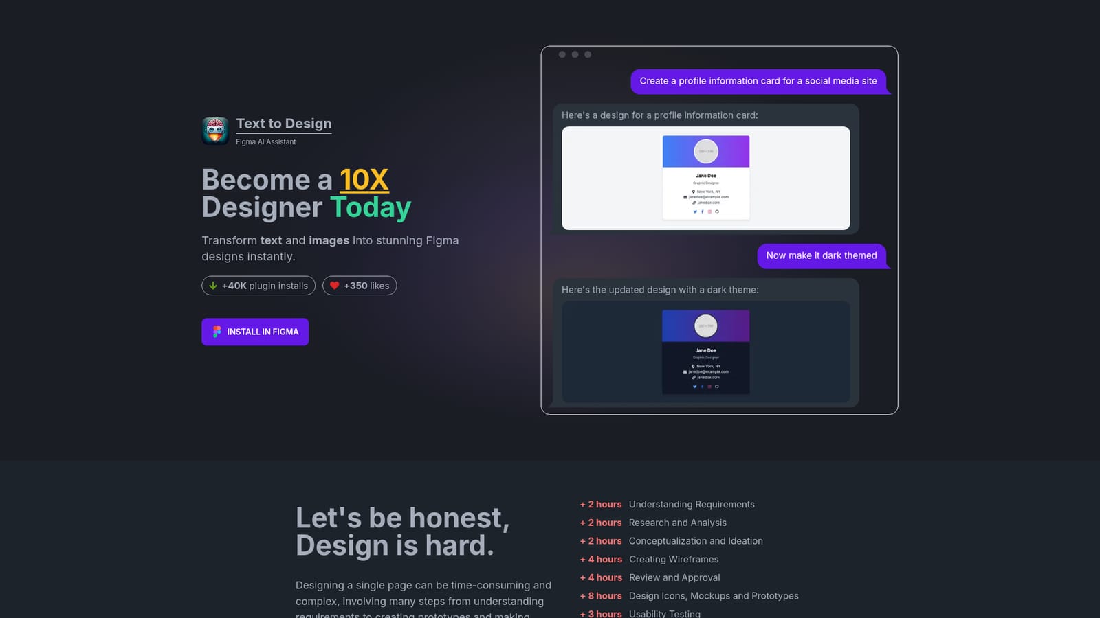 Text to Design — Install the plugin in Figma