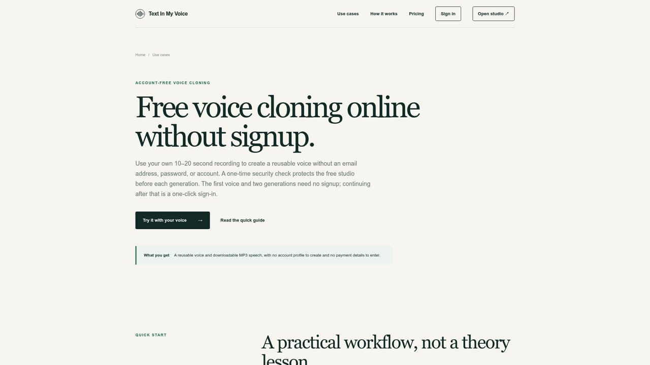 TextInMyVoice — Confirm consent and create the voice