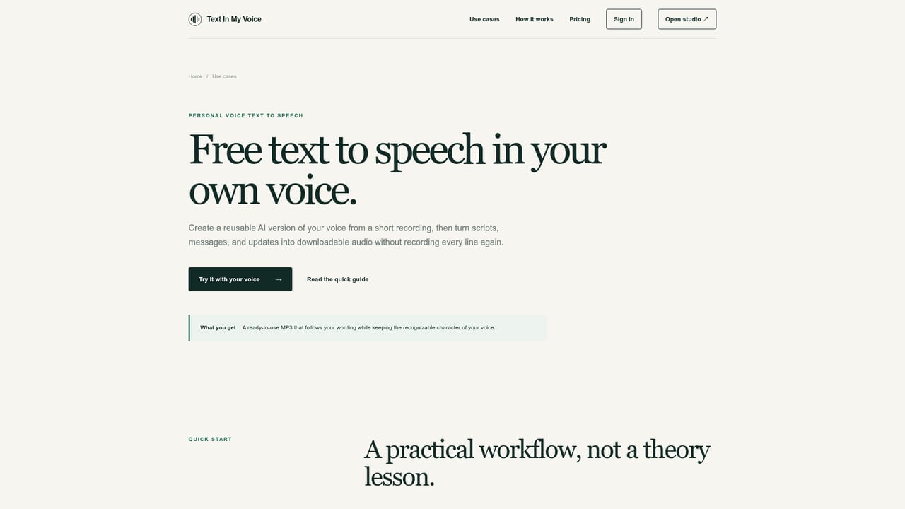 TextInMyVoice — Write your script
