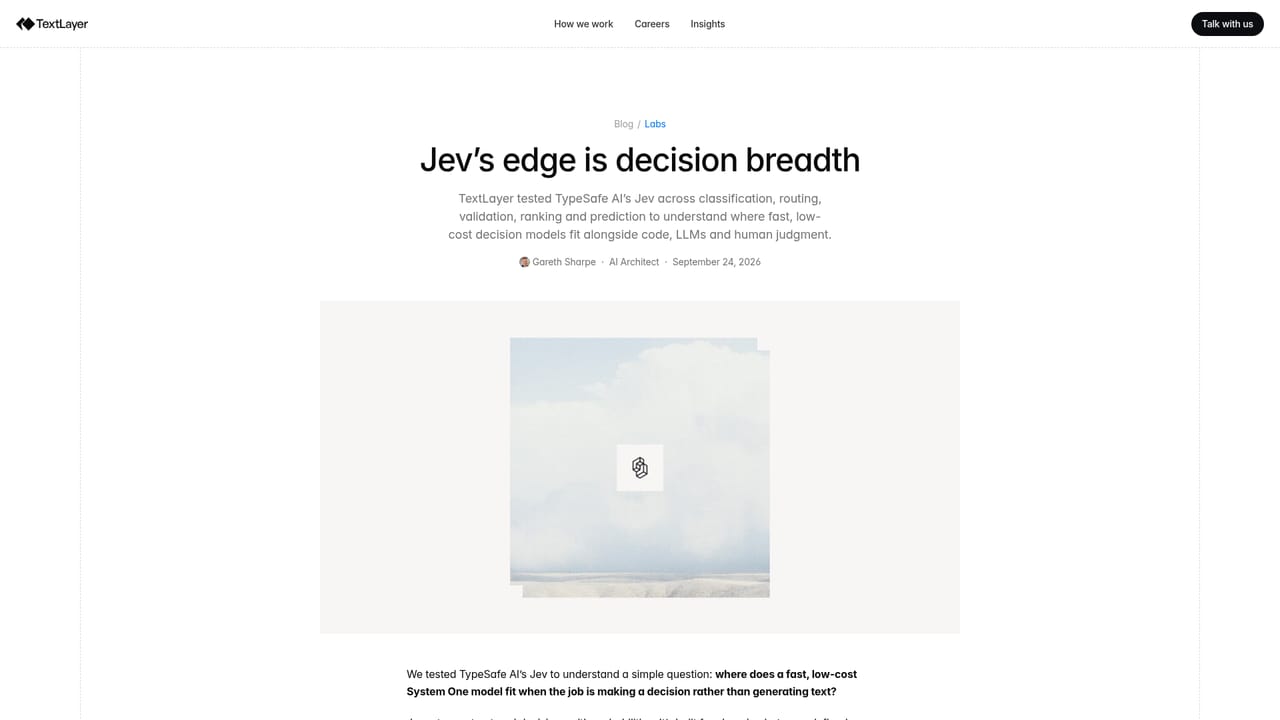 TextLayer AI — Read the decision model lab note