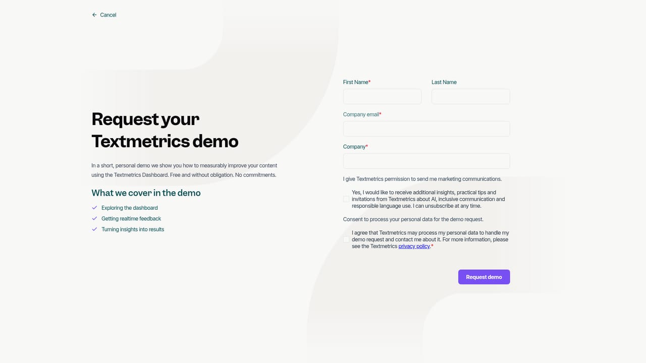 Textmetrics — Book a product demo