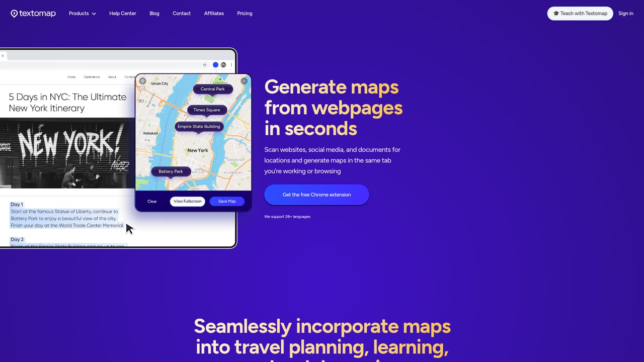Textomap — Extend to Chrome or WordPress