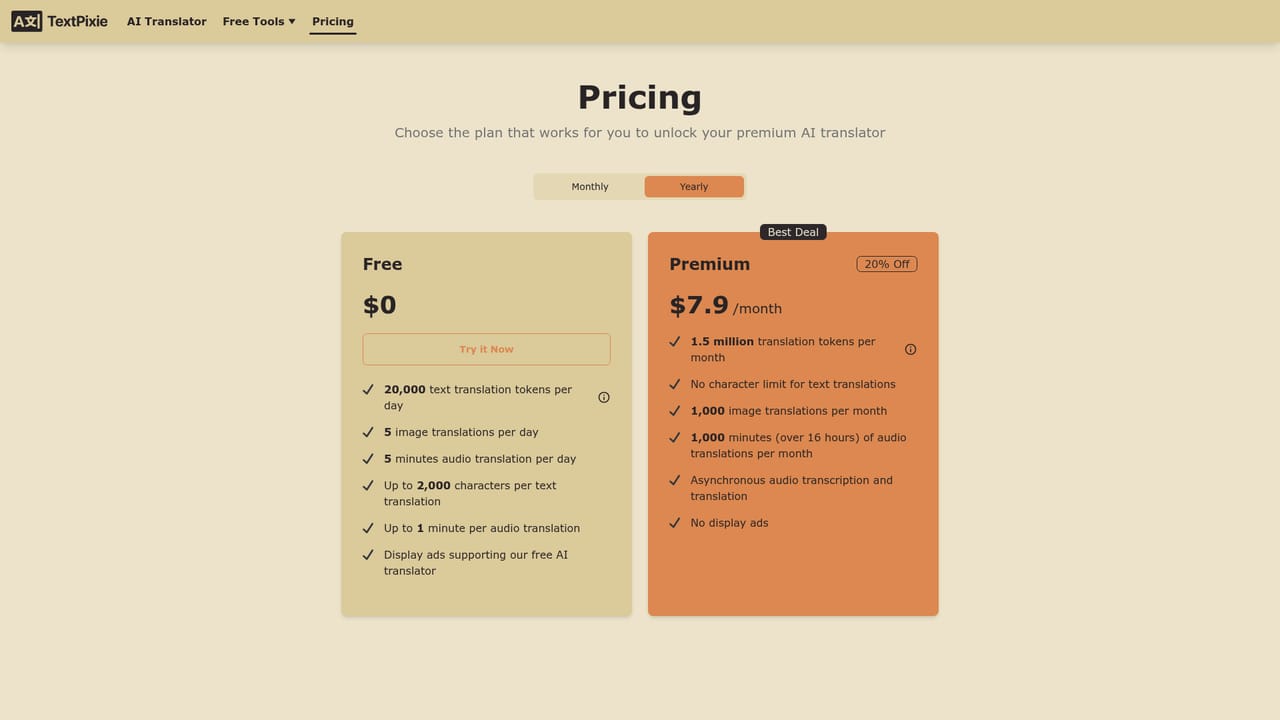 TextPixie — Create an account or upgrade when the free allowance runs out