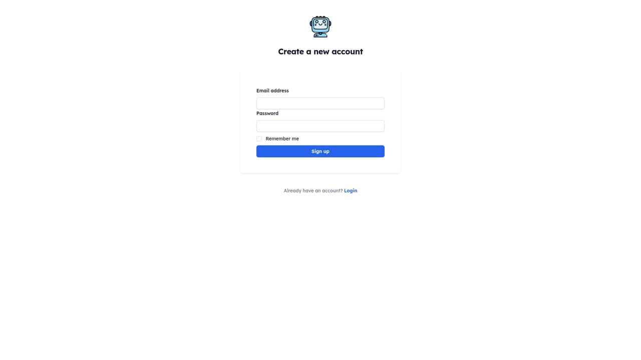 The DocGPT — Create an account