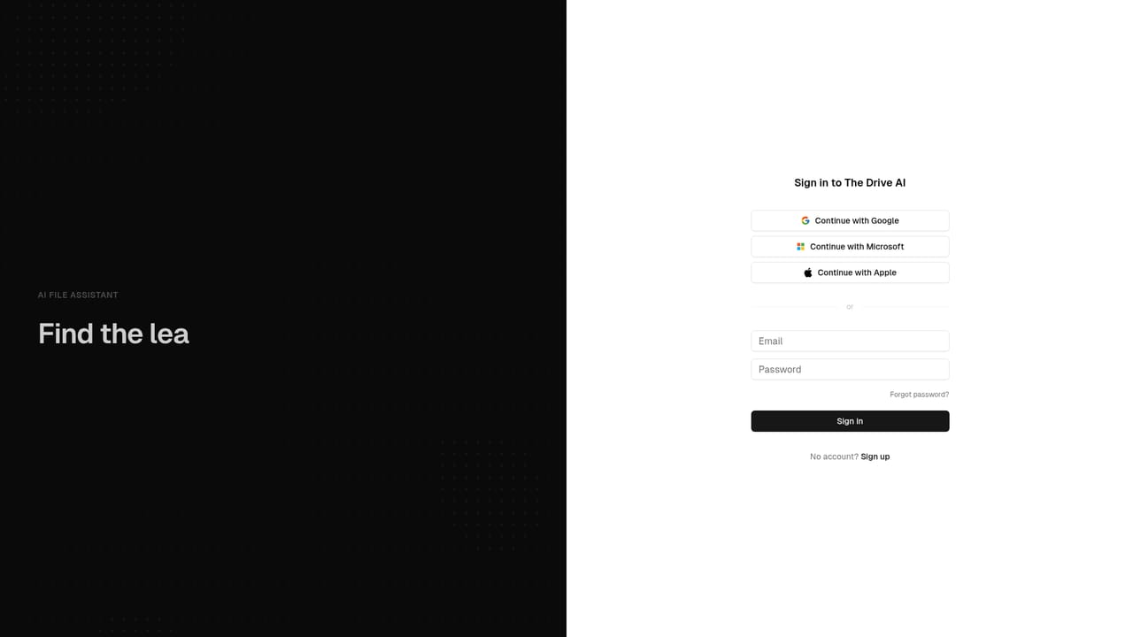The Drive AI — Create an account