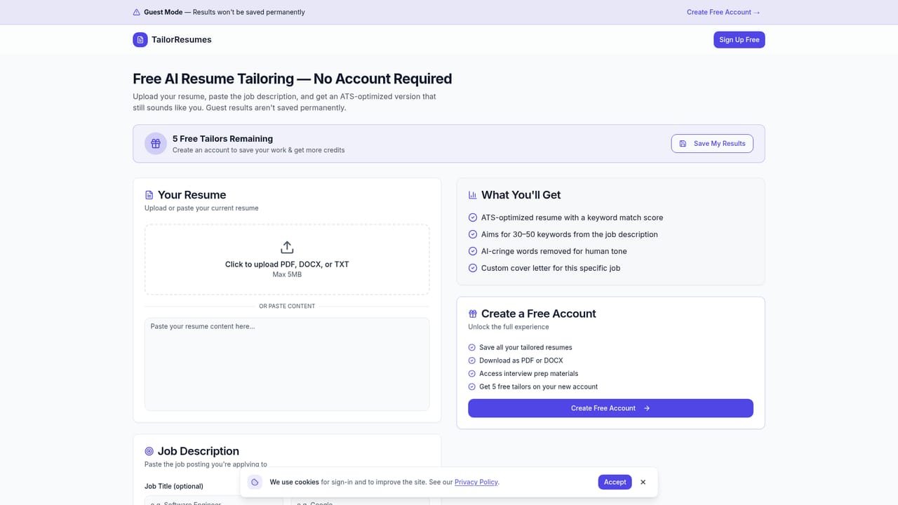 The Tailor — Tailor a resume to one posting