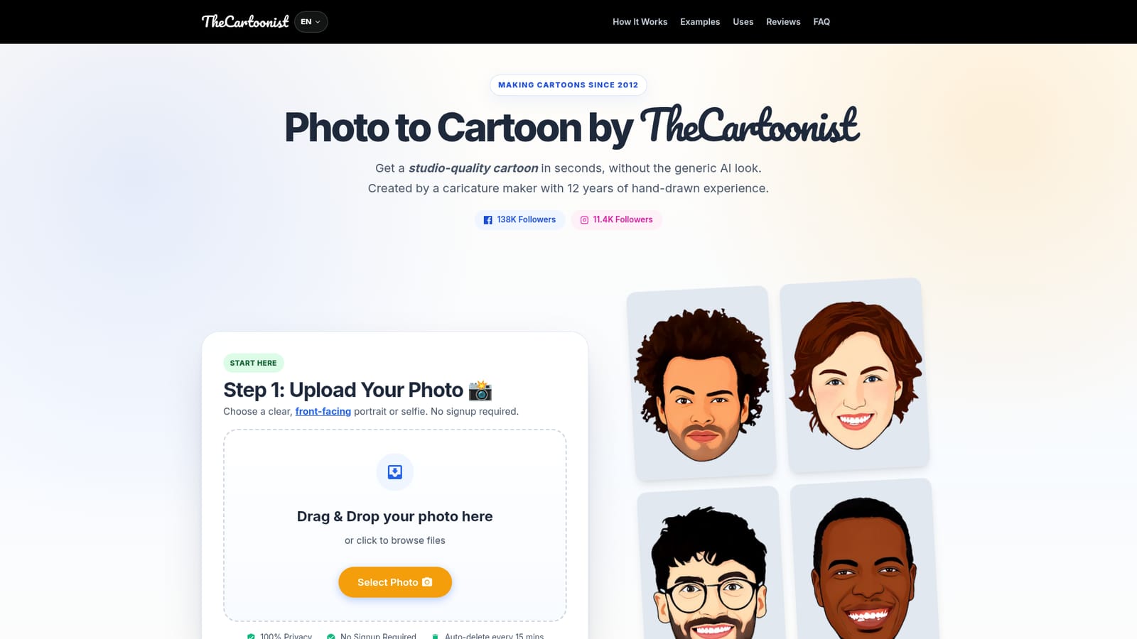 TheCartoonist.Studio — Upload without creating an account