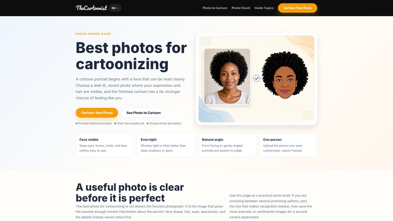 TheCartoonist.Studio — Take a photo the engine can work with