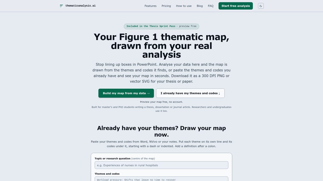 thematicanalysis.ai — Build and download your thematic map