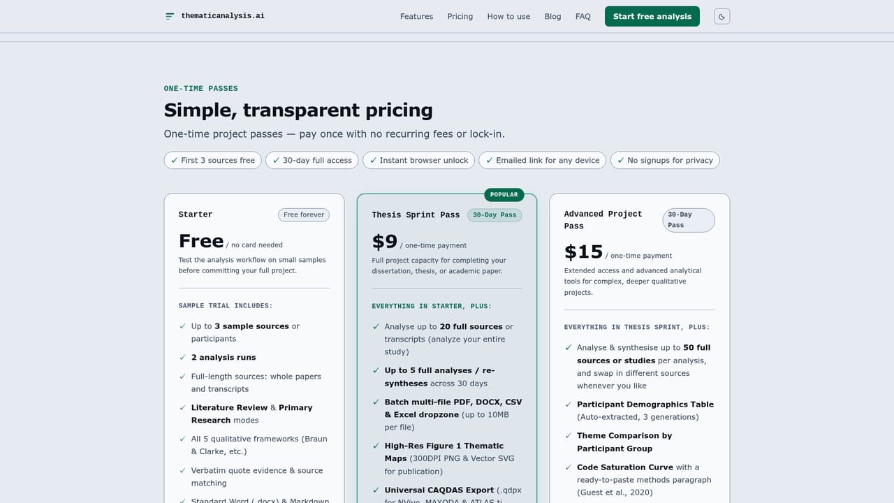 thematicanalysis.ai — Export the report and CAQDAS archive