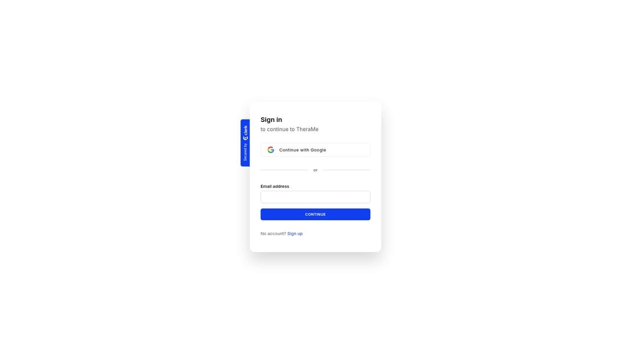 TheraMe — Open the dashboard and create your space