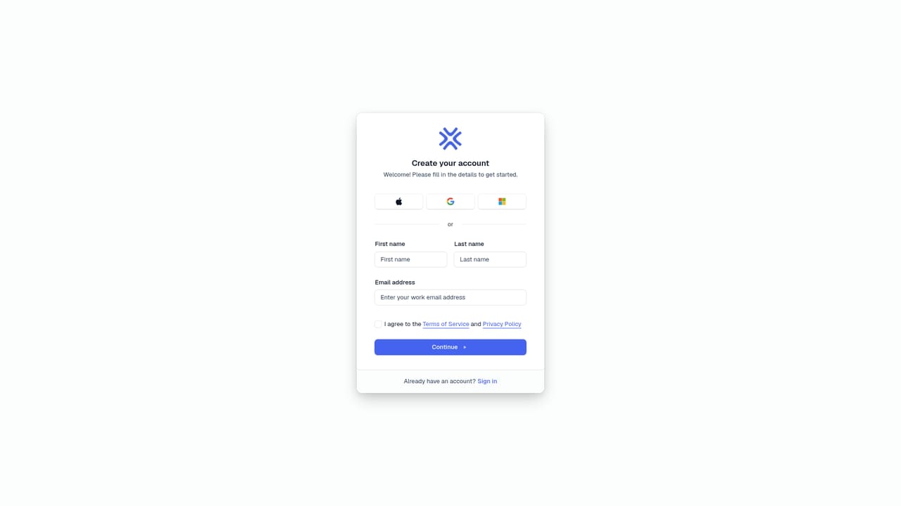There — Create an account