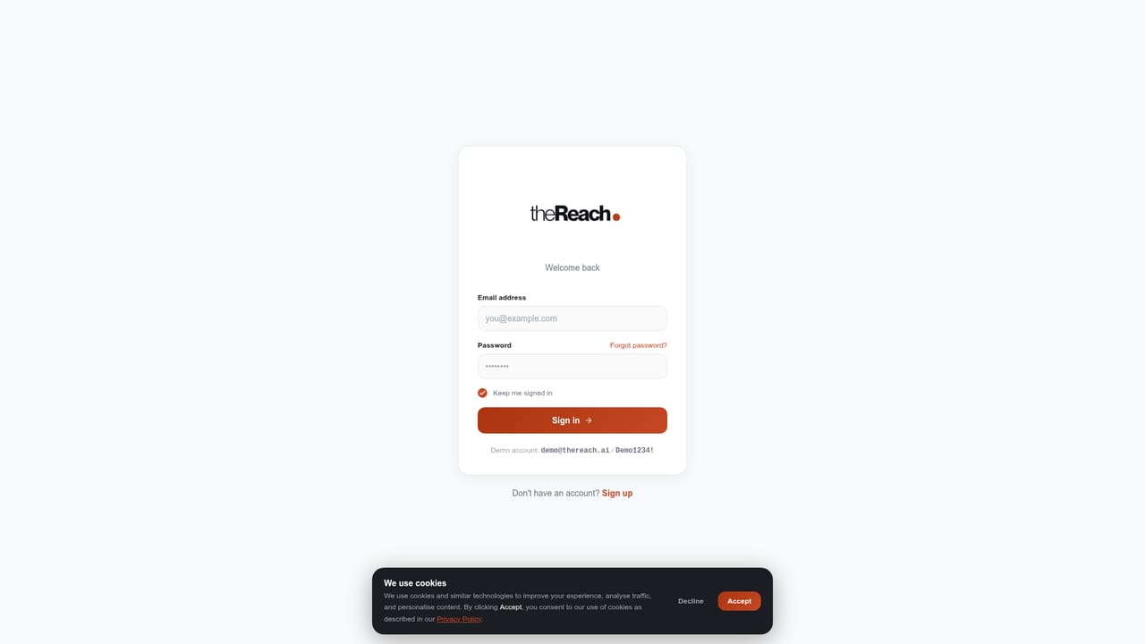 TheReach.ai — Inspect the operator dashboard