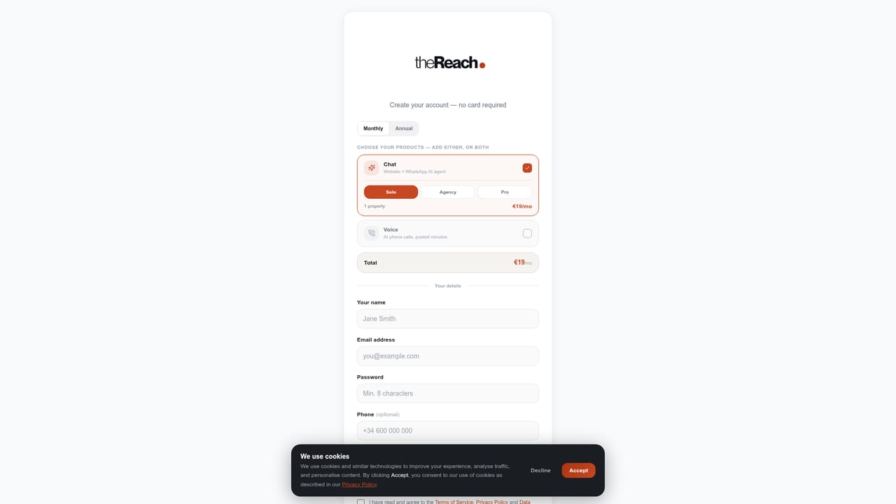 TheReach.ai — Launch a property and share its link