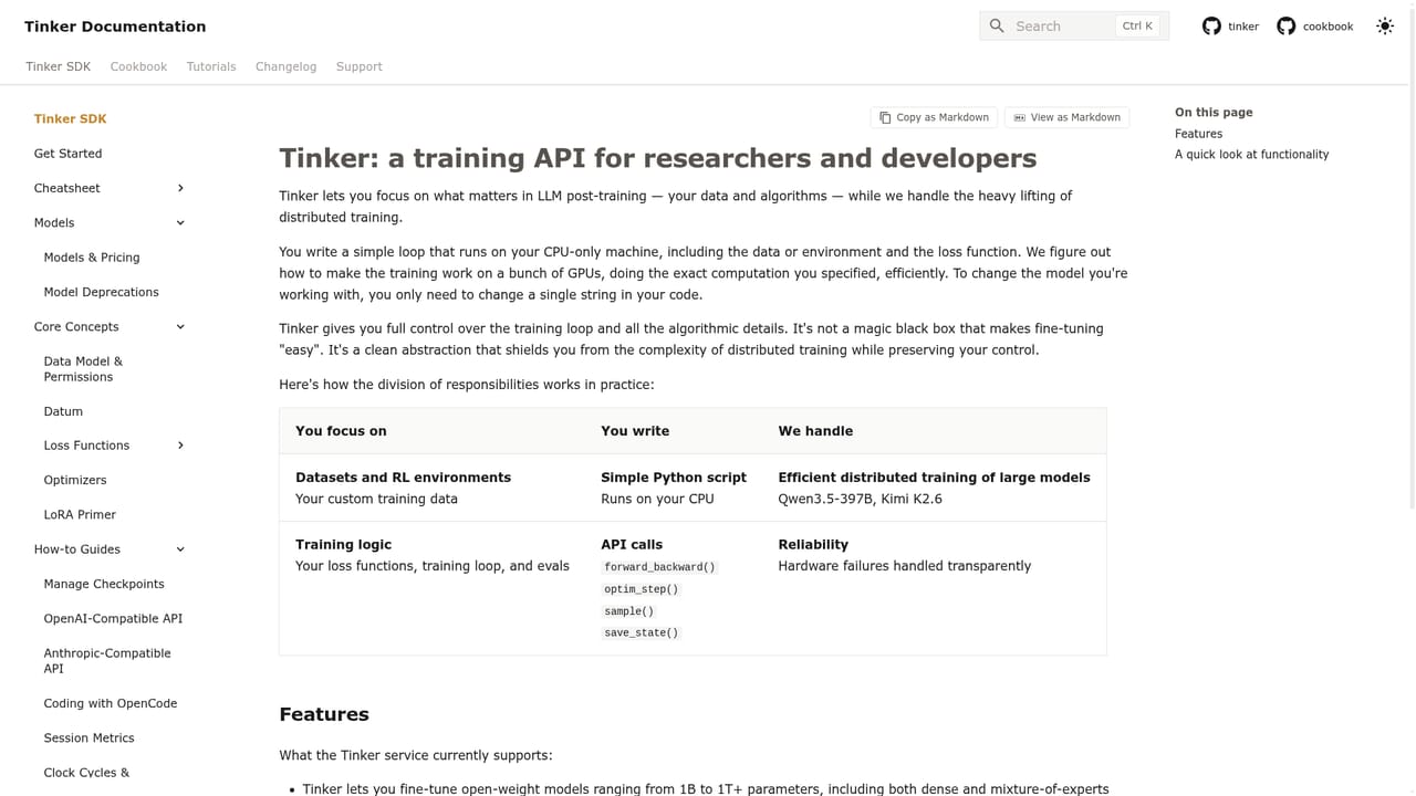 Thinking Machines Tinker — Read the core concepts