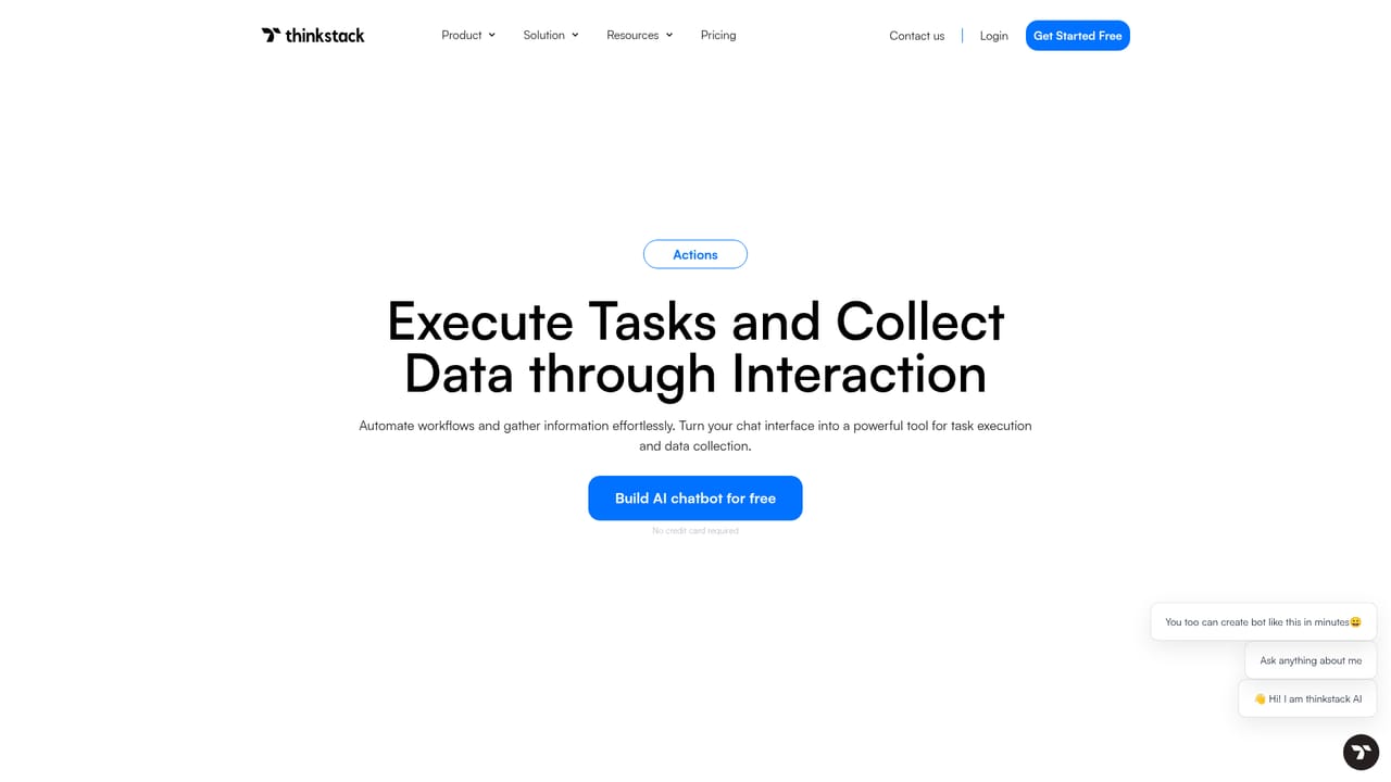 Thinkstack — Add actions and integrations