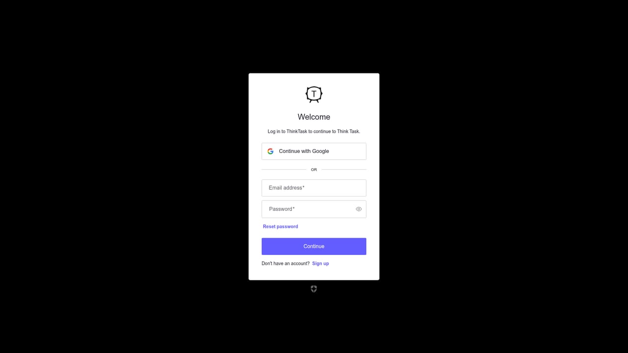 Thinktask — Open the web app and create a workspace