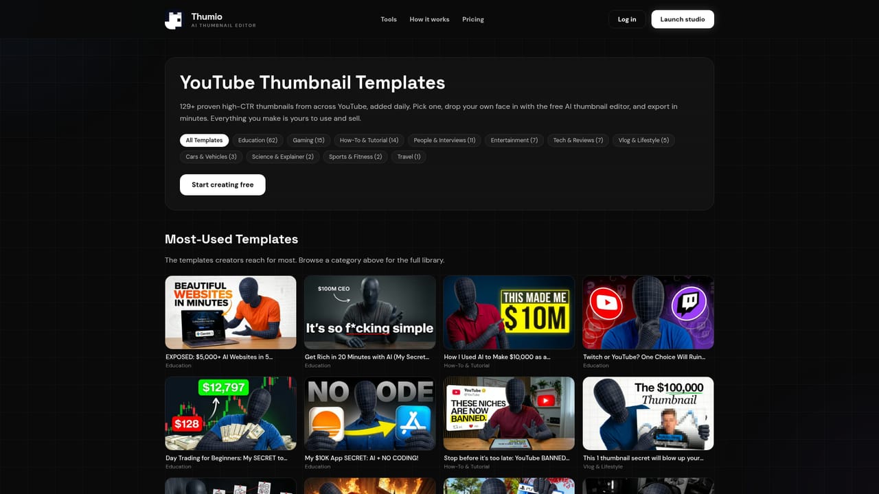 Thumio — Browse templates and recipes