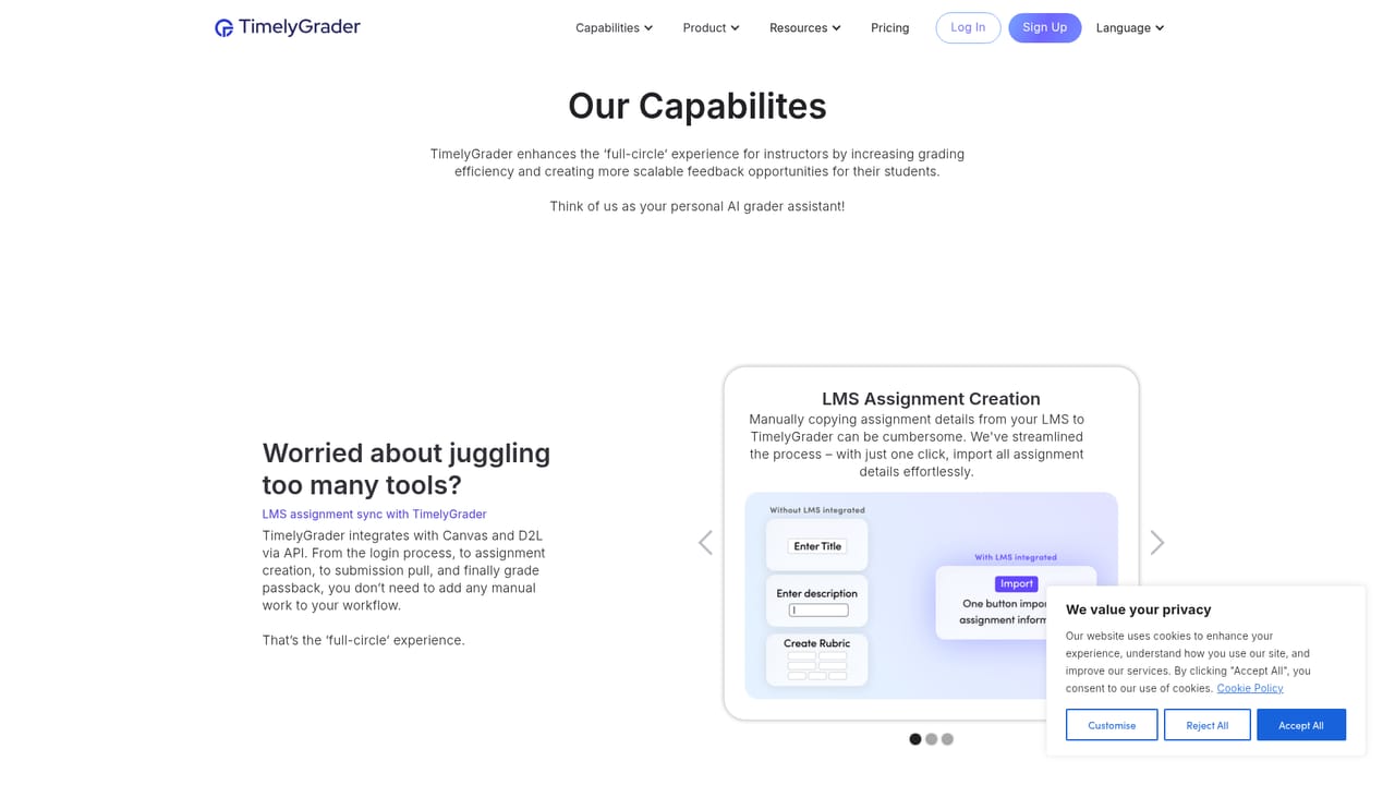 TimelyGrader — Check the capabilities against your assignment types