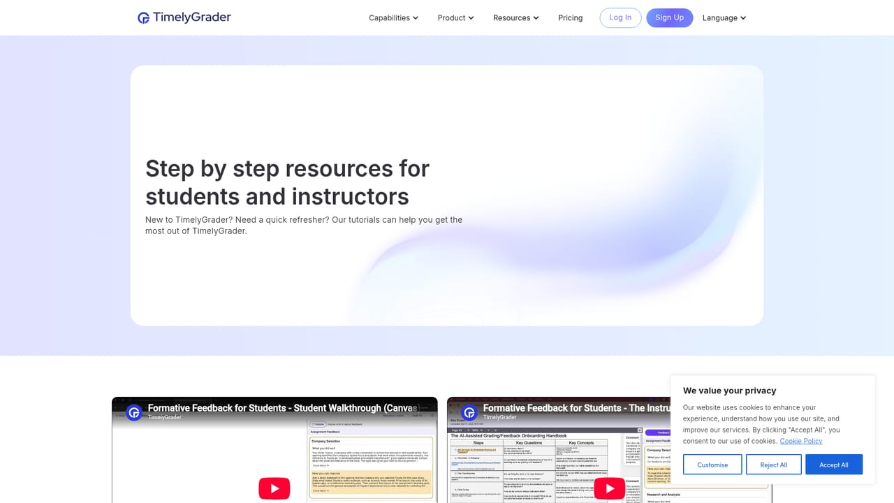 TimelyGrader — Follow the tutorials and help center