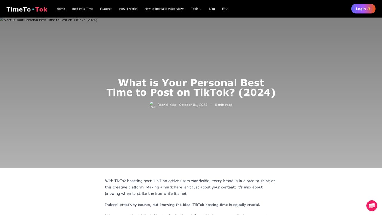 TimeToTok — Read up on personalised timing