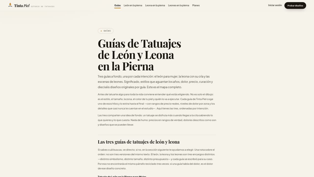 Tinta Piel — Pick a guide that matches your idea