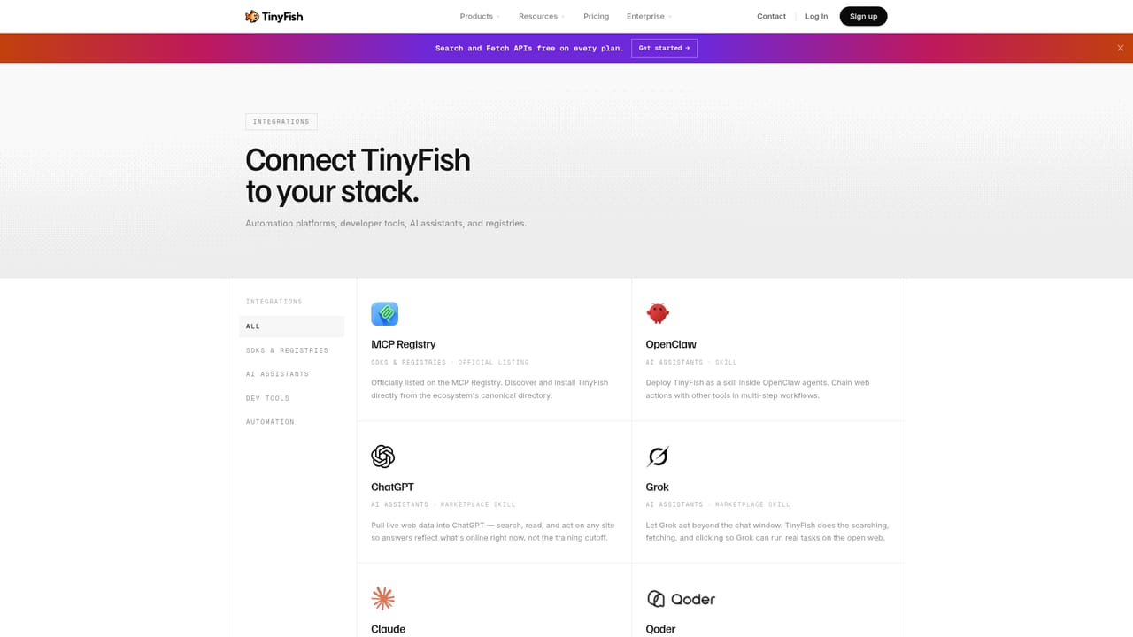 TinyFish — Connect it to your model or editor